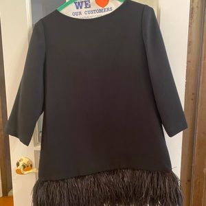 Kate Spade crepe tunic with feathered bottom